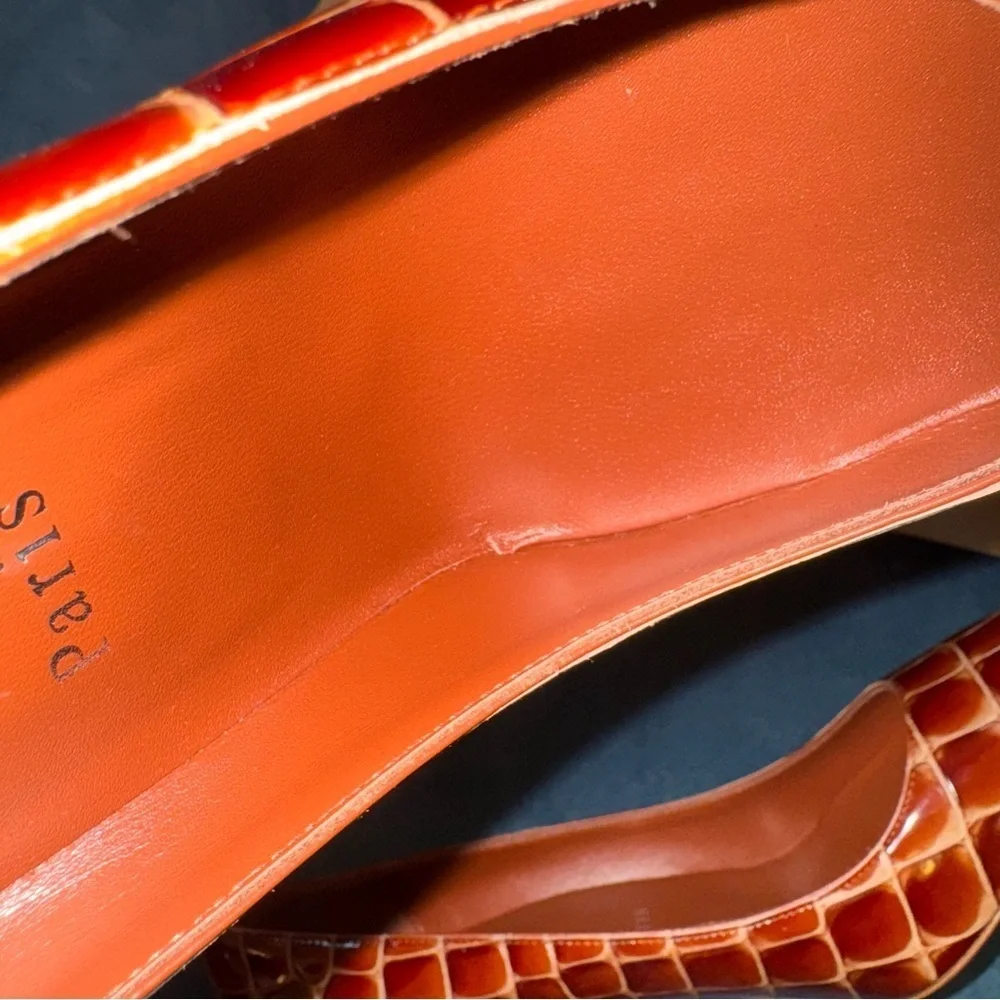 New Size 36.5 Christian Louboutin Kate 85 Brown Alligator Print Pumps